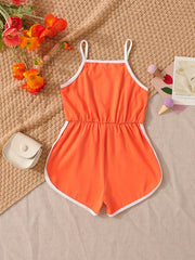 Toddler Girls Cup And Cat Graphic Bow Front Cami Rompers