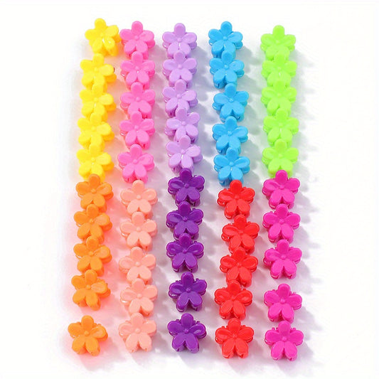 50pcs Mini Flowers Hair Clip Set for Baby Girls