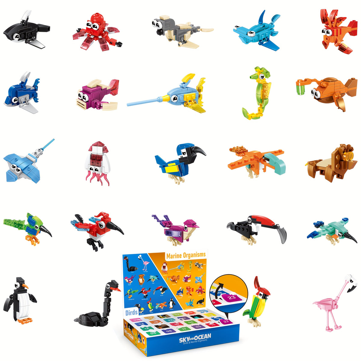 24pcs Animal Building Set Educational DIY Toy Dinosaur Figures ABS Material