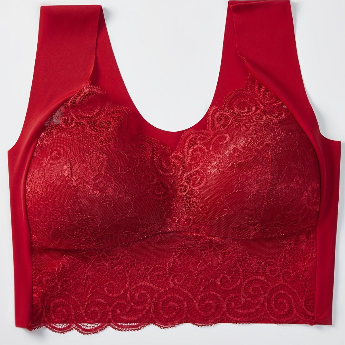 Lace Wireless Bra Scalloped Trim Intimates Women's Lingerie