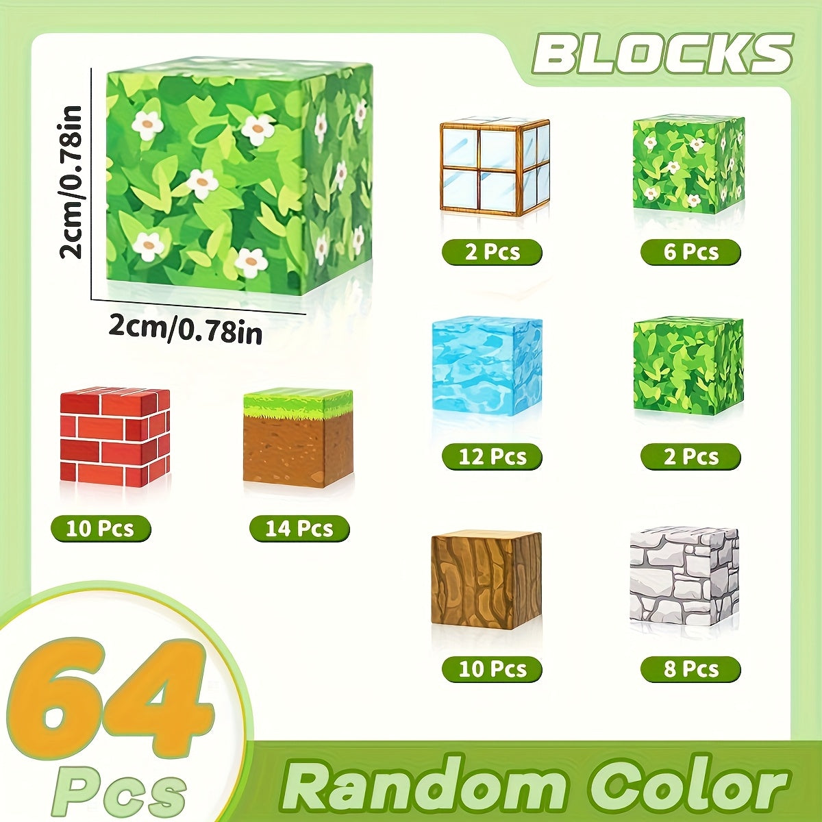 Magnetic Blocks Set for Building and Crafting - 28 48 64 100 Pieces