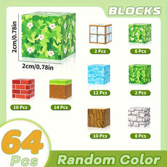 Magnetic Blocks Set for Building and Crafting - 28 48 64 100 Pieces
