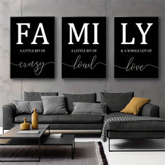 3pcs Family Quote Wall Poster Canvas Painting Home Decor