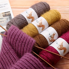 100 Fine Polyester Crochet Yarn - 4 Layers, Medium Thick, Warm & Soft Yarn
