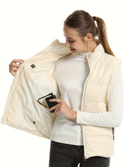 Men's Heated Vest Active Mid Stretch Sleeveless Jacket For Outdoor Fall Winter