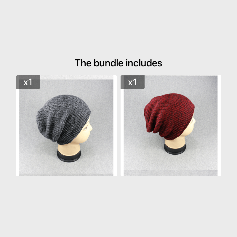 Striped Pullover Hat Men's Women's Warm Woolen Hat Knitted Hat