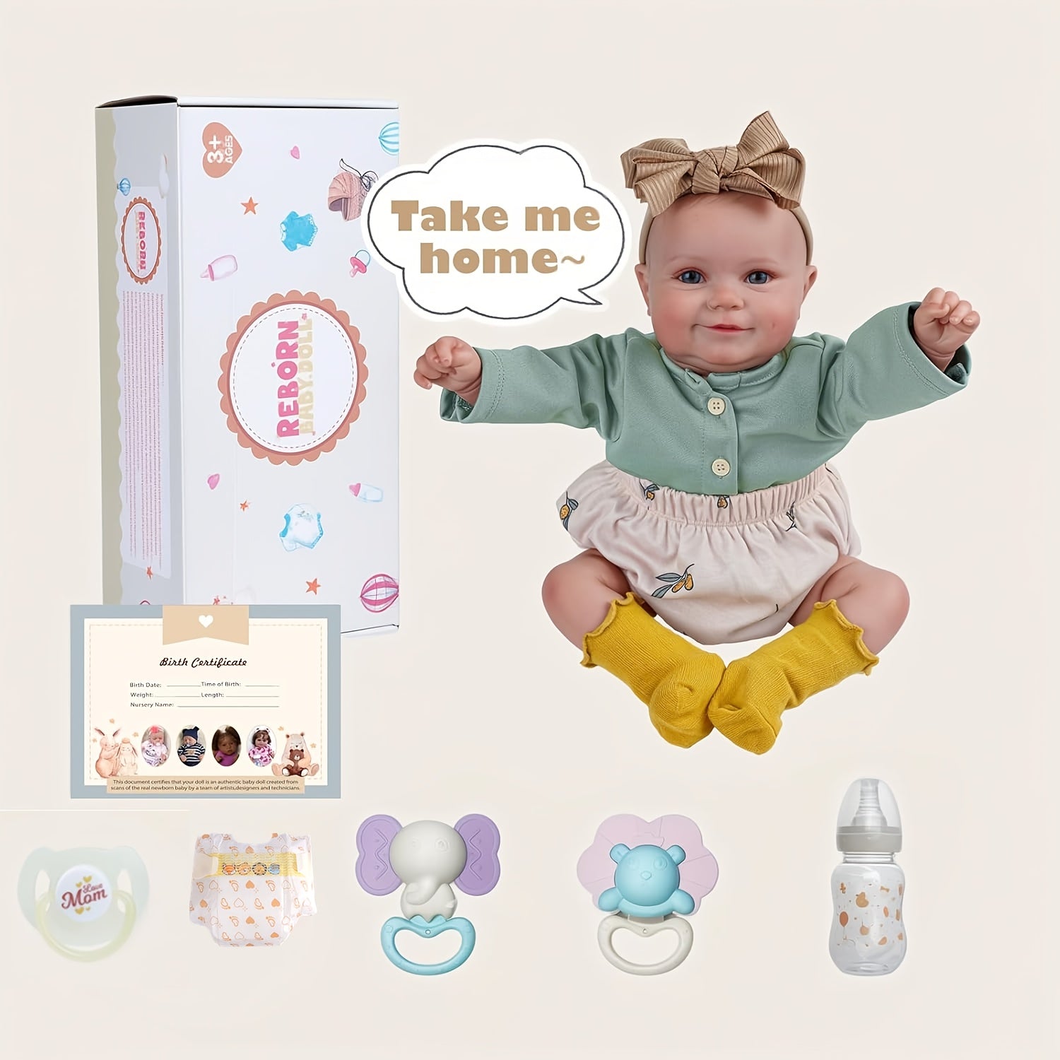 20 Inch Reborn Baby Doll with Anime Theme Outfit & Accessories