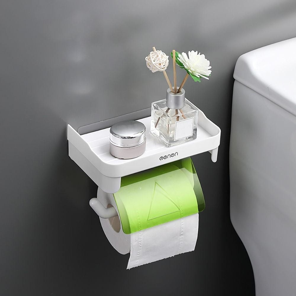 Toilet Paper Holder Wall Mounted Waterproof Shelf
