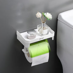Toilet Paper Holder Wall Mounted Waterproof Shelf