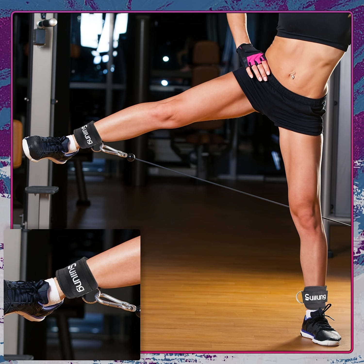 Ankle/Wrist Strap Set for Cable Machine Workouts