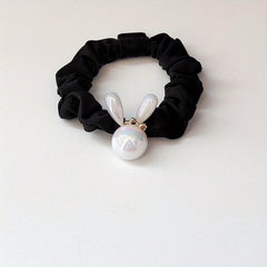 Holographic Rabbit Hair Rope Beaded Ponytail Holder