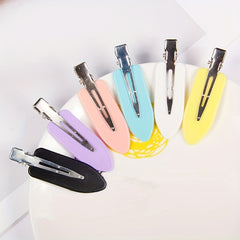 6pcs Solid Duck Billed Hair Clips Non-slip Bangs Clip Hair Accessories Set