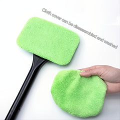 Car Window Cleaner Water Mist Removal Microfiber Towel Head Rotatable