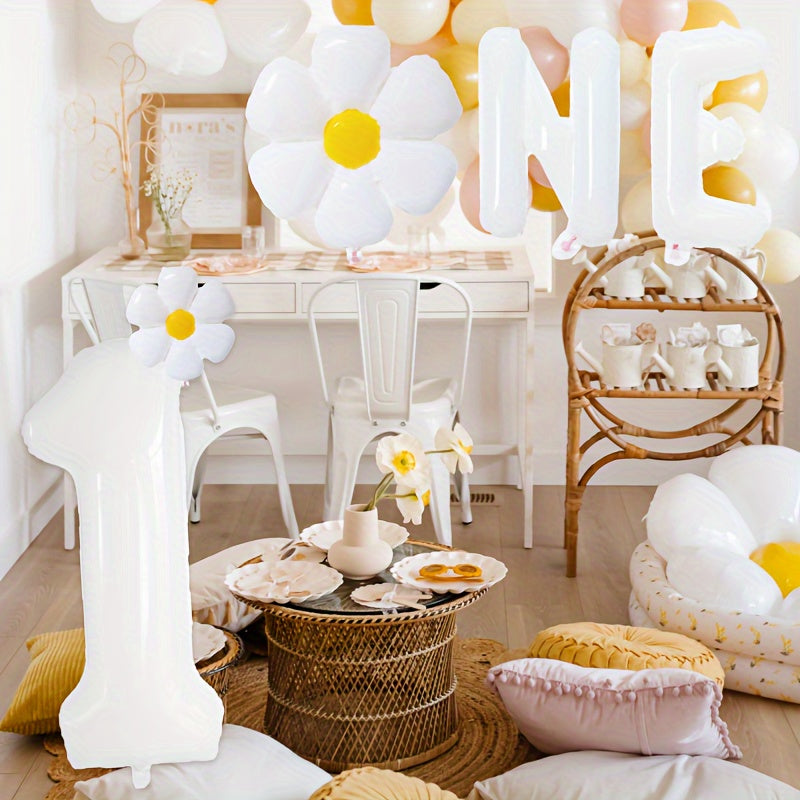 19pcs Daisy Theme Birthday Balloons 81 28 Cm Number Balloon