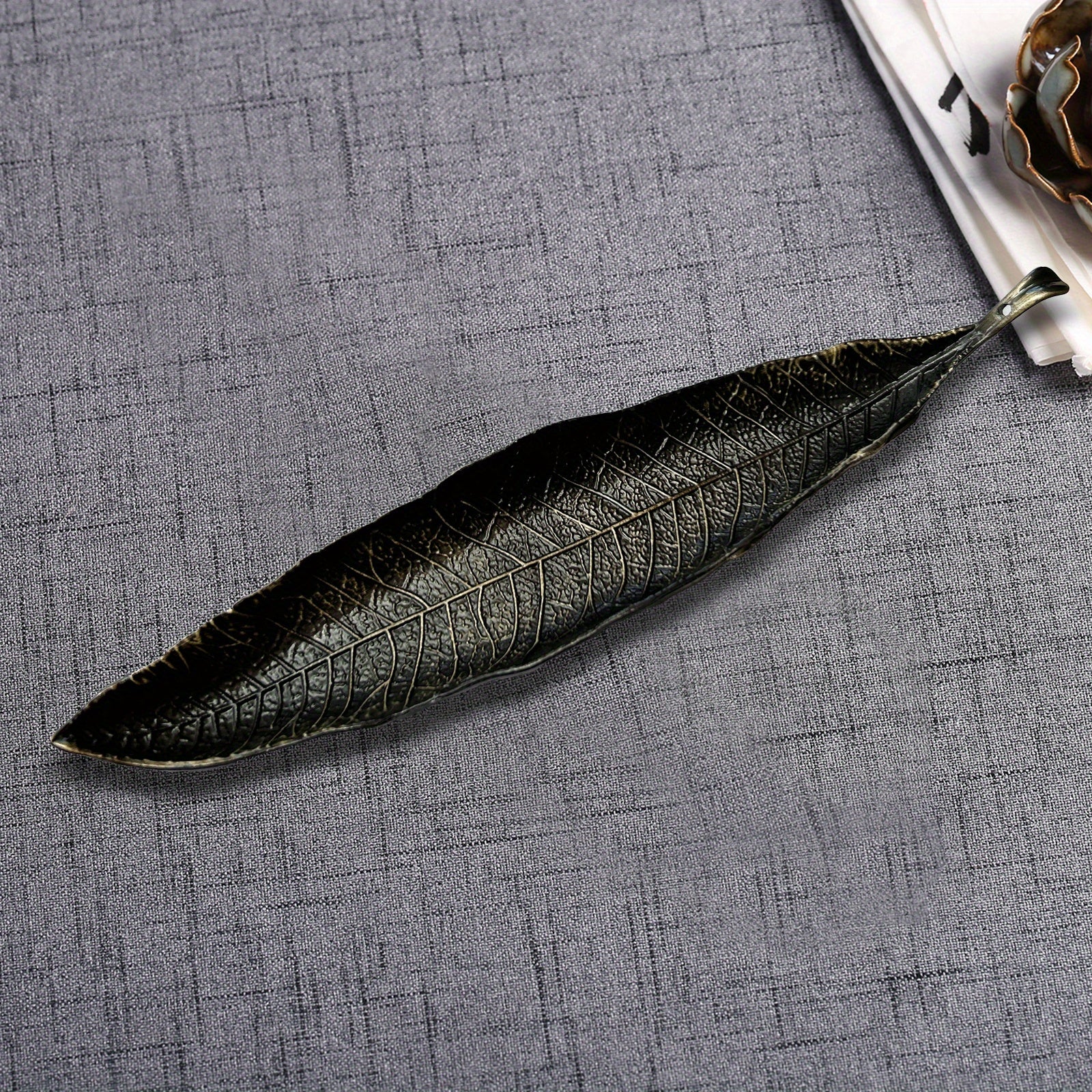 Vintage Golden Leaf Incense Stick Holder Burner