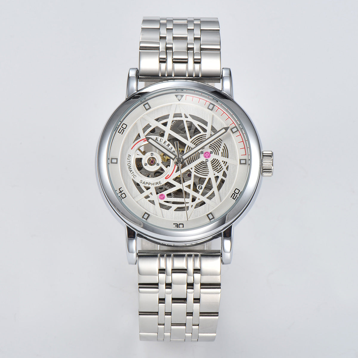 KUERST Men's Double Press Butterfly Buckle Automatic Mechanical Watch