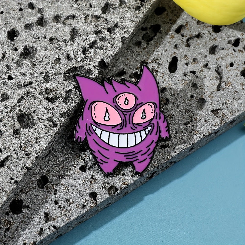 Funny Three Eyed Monster Enamel Pin For Men