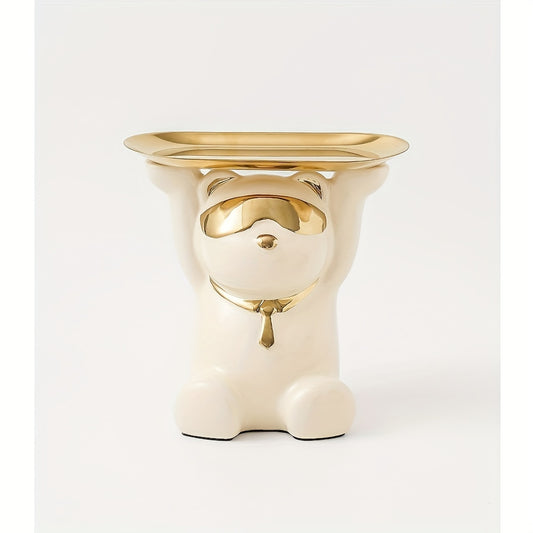 Ceramic Bear Jewelry Tray Sunglasses Bear Storage Decoration Tray