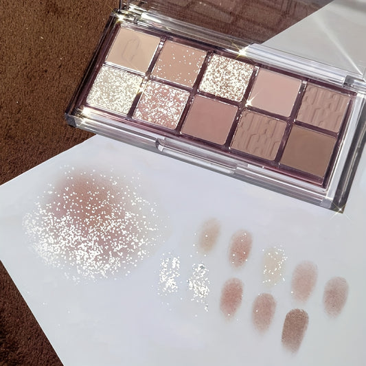 Matte Pearly Milk Tea Brown Nude Eyeshadow Palette for Daily Makeup