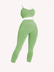 Argyle Pattern Cami Bras & Butt Lifting Leggings 2pcs Set
