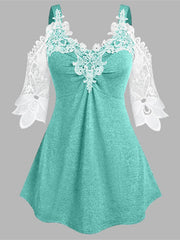 Casual Lace Off Shoulder Tank Top