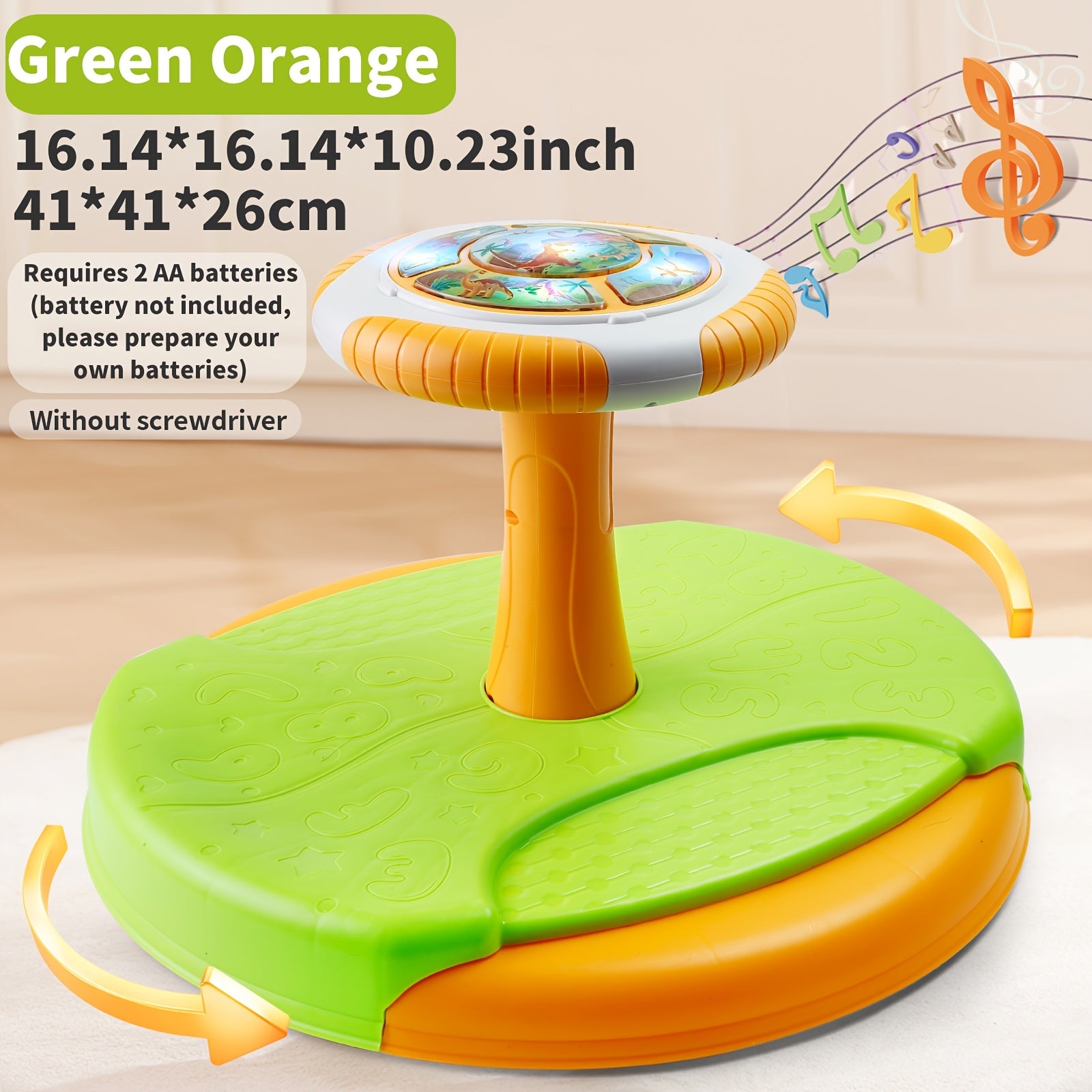Mquduo Spinning Activity Toy with LED Lights & Music