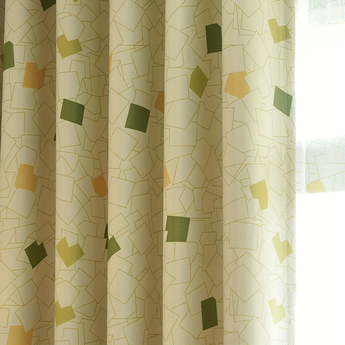 Geometric Block Printed Curtains for Stylish Home Decor