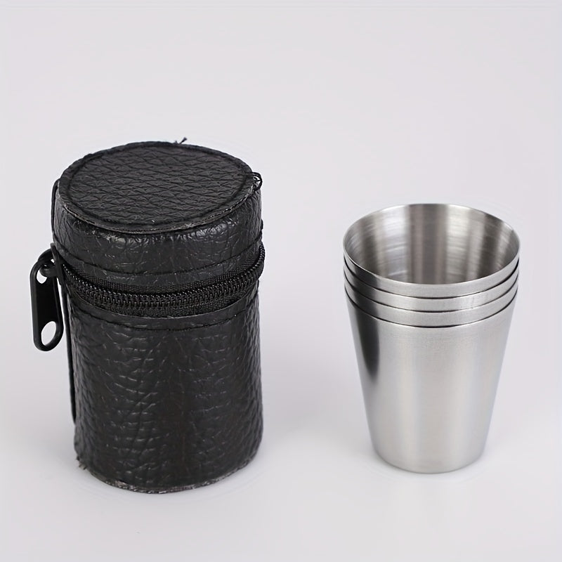 30ml Stainless Steel Beer Cups Set for Travel Outdoor Camping