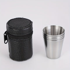 30ml Stainless Steel Beer Cups Set for Travel Outdoor Camping