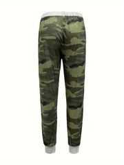 Women's Plus Camo Drawstring Elastic High Rise Joggers