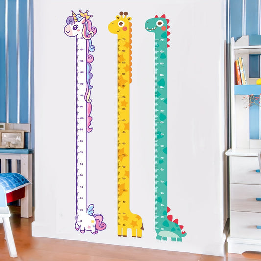 Unicorn Giraffe Dinosaur Height Wall Sticker - Room/Home Decor Self Adhesive