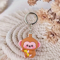 Cartoon Animal Door Ornament Soft Rubber Doll Keychain Pendant