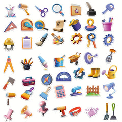 50pcs Tool Series Graffiti Stickers Waterproof DIY Creative Stickers