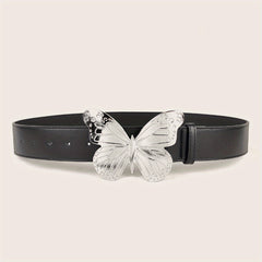 Pink PU Leather Butterfly Buckle Y2K Belt for Women