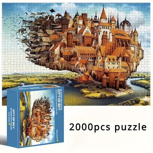 City of Sky 2000pcs Jigsaw Puzzle for Adults Paper Craft Home Wall Decor