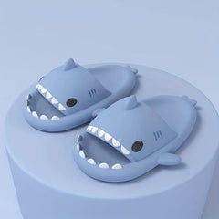 Funny Cartoon Shark Slippers Open Toe Solid Quick Drying Slide Sandals