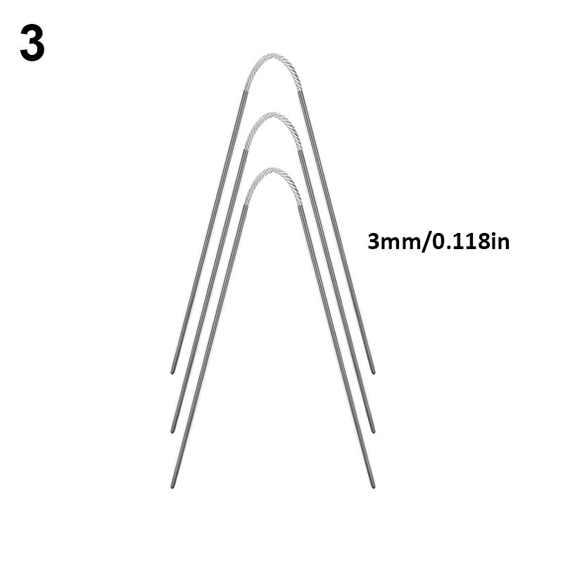 3pcs Flexible Stainless Steel Circular Knitting Needles
