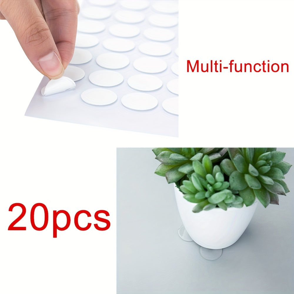20 Transparent Double Sided Adhesive Stickers Removable Round Traceless Adhesive