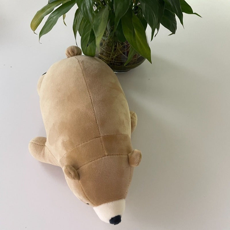 Cute Polar Bear Plush Toy Soft Polyester Sleeping Bear Gift for Family & Friends