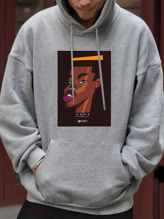 Comic Boy Print Hoodie for Men