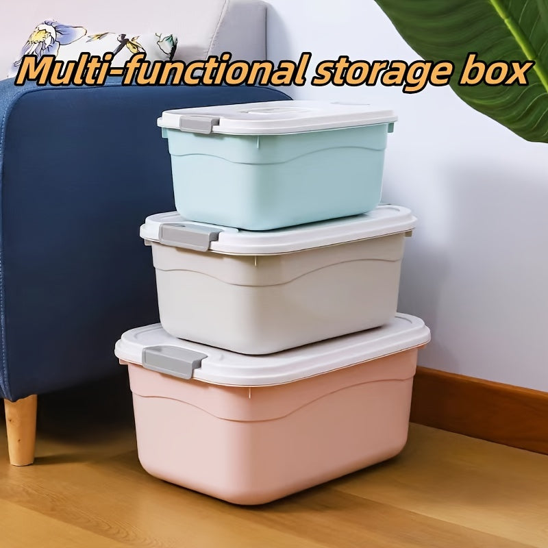 Plastic Storage Box with Lid for Dormitory Desktop Organization