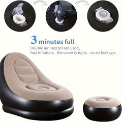 Portable Air Lazy Sofa Inflatable Lounger Air Couch With Footrest