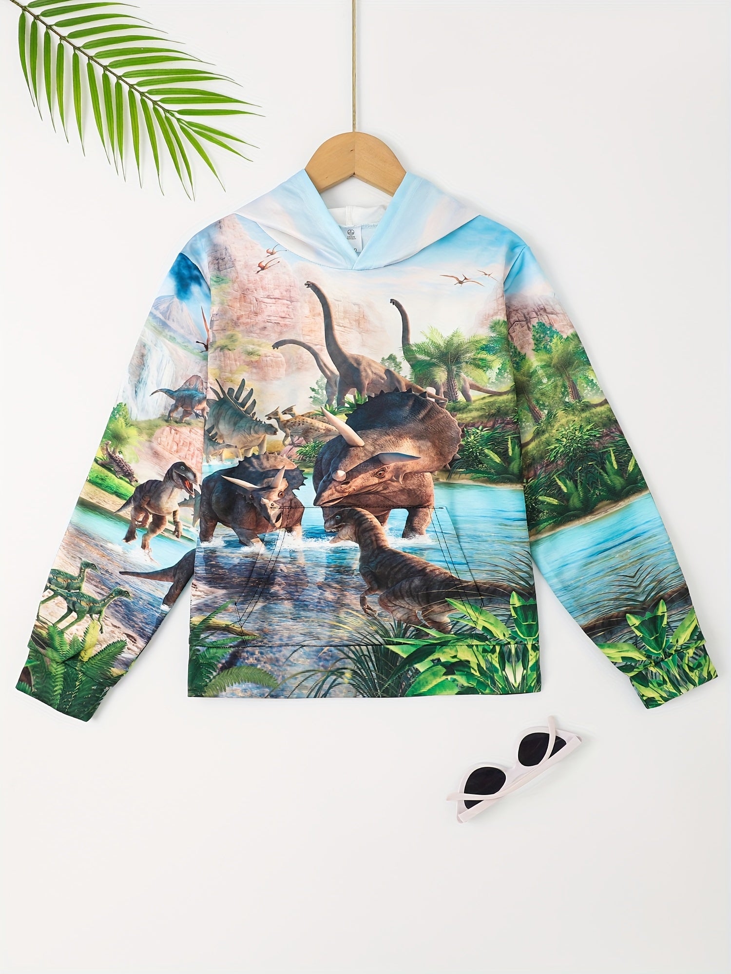 3D Dragon Dinosaur Print Kid's Hoodie Unisex Pullover Casual Hooded Long Sleeve