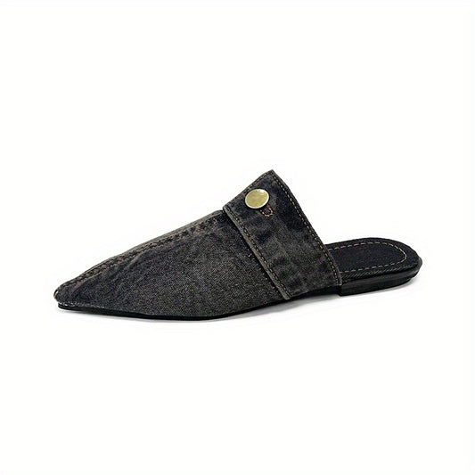 Women's Lightweight Canvas Slip-On Shoes Pointed Toe