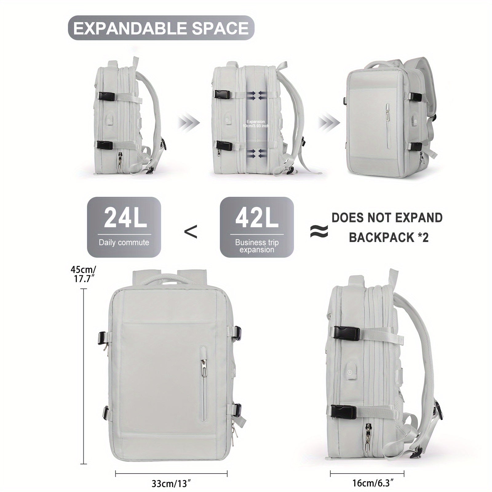 Men's Casual Adjustable Large Capacity Backpack