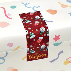 100 Roll Christmas Stickers Square Pattern Gift Packaging Sealing & Decoration