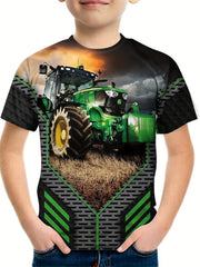 3D Print Truck T shirt For Boys - Summer Outdoor Fun