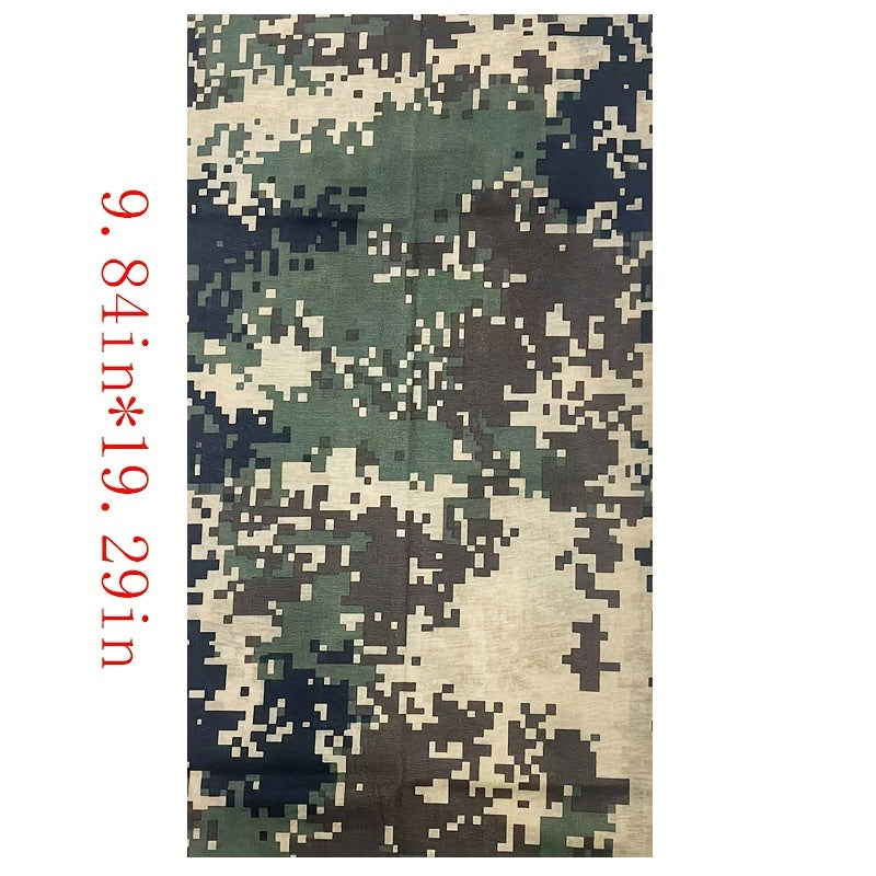 Green Camo Face Cover Mask Neck Gaiters Windproof Neckerchief