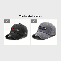 Letter Embroidery Peaked Cap Soft Top Washed Vintage Baseball Cap For Men