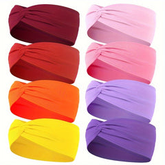 4pcs Soft Stretch Knotted Headband for Yoga Workout Hair Styling